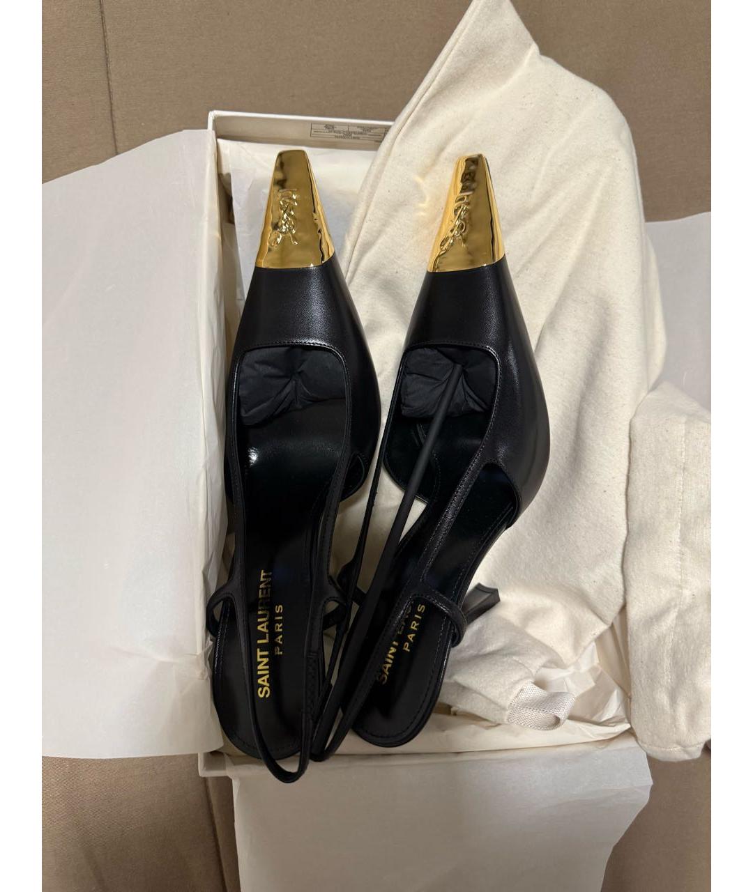 SAINT LAURENT Черные кожаные туфли, фото 7