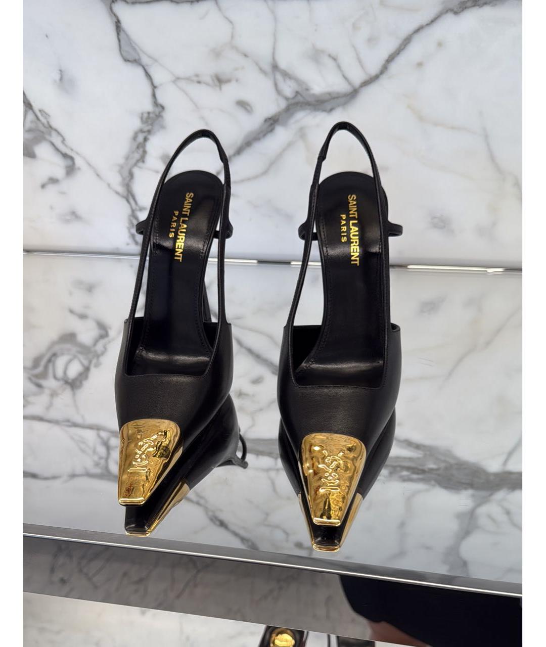 SAINT LAURENT Черные кожаные туфли, фото 9