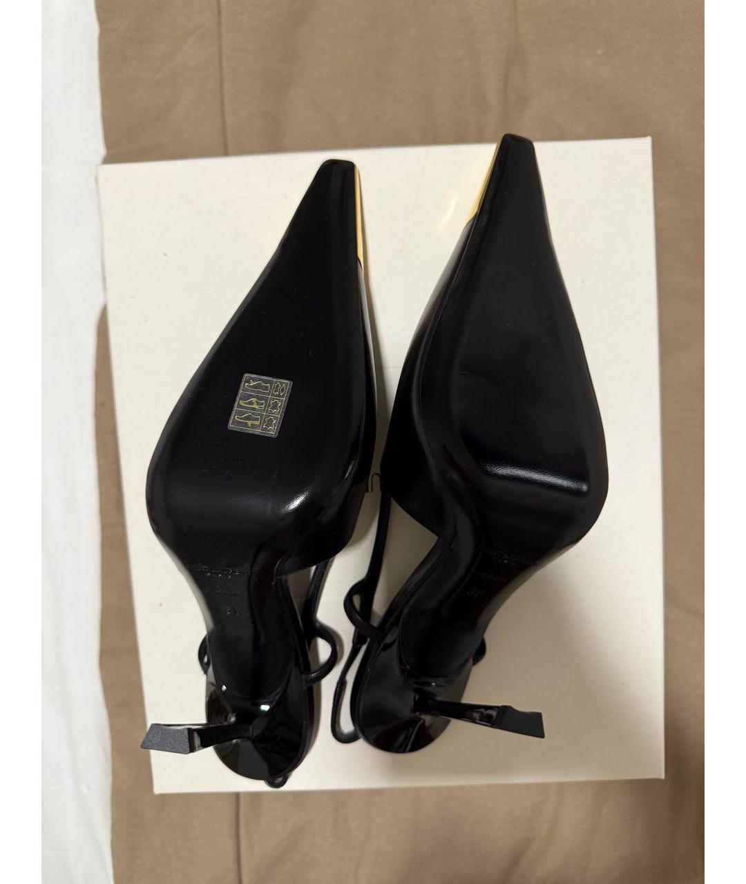SAINT LAURENT Черные кожаные туфли, фото 6