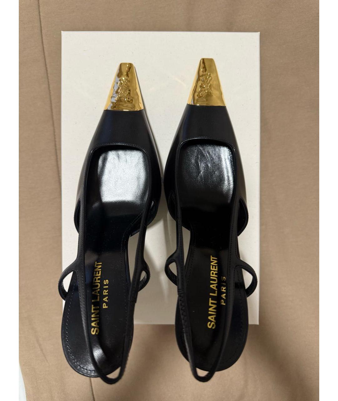 SAINT LAURENT Черные кожаные туфли, фото 4