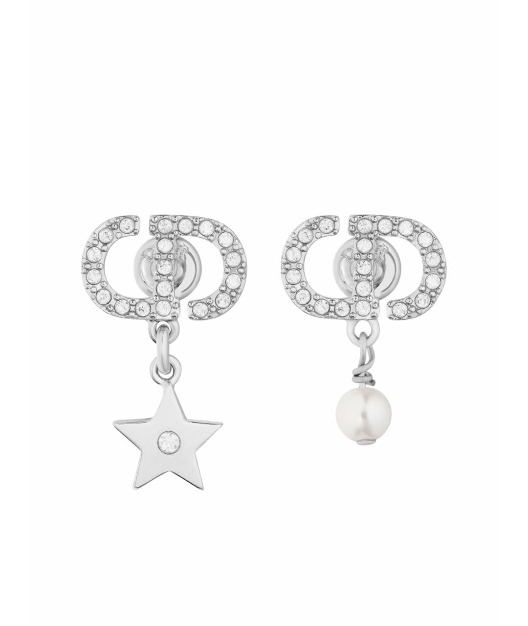 CHRISTIAN DIOR Серебряные металлические серьги, фото 1