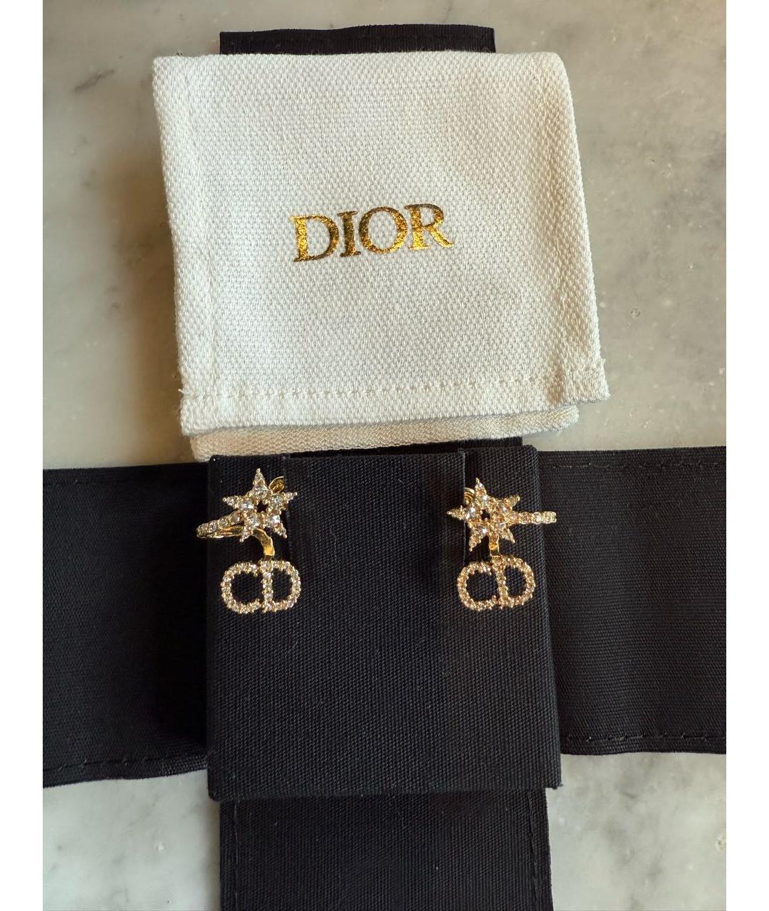 CHRISTIAN DIOR Золотые металлические серьги, фото 3