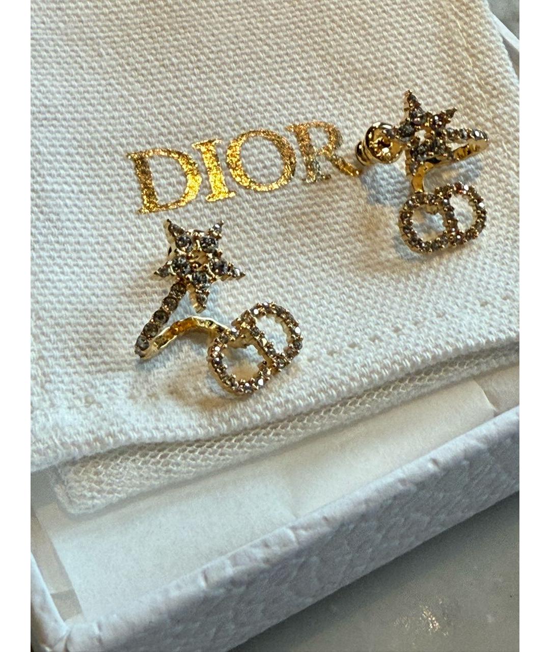CHRISTIAN DIOR Золотые металлические серьги, фото 5