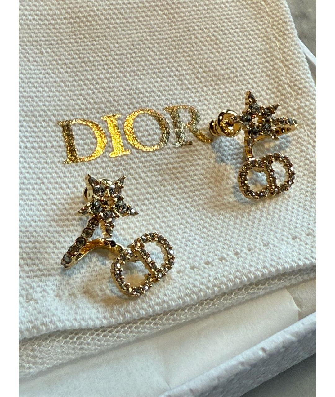 CHRISTIAN DIOR Золотые металлические серьги, фото 4