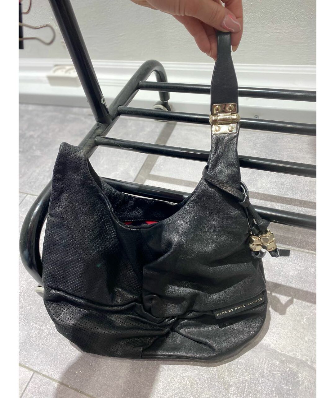 MARC BY MARC JACOBS Черная кожаная сумка тоут, фото 4