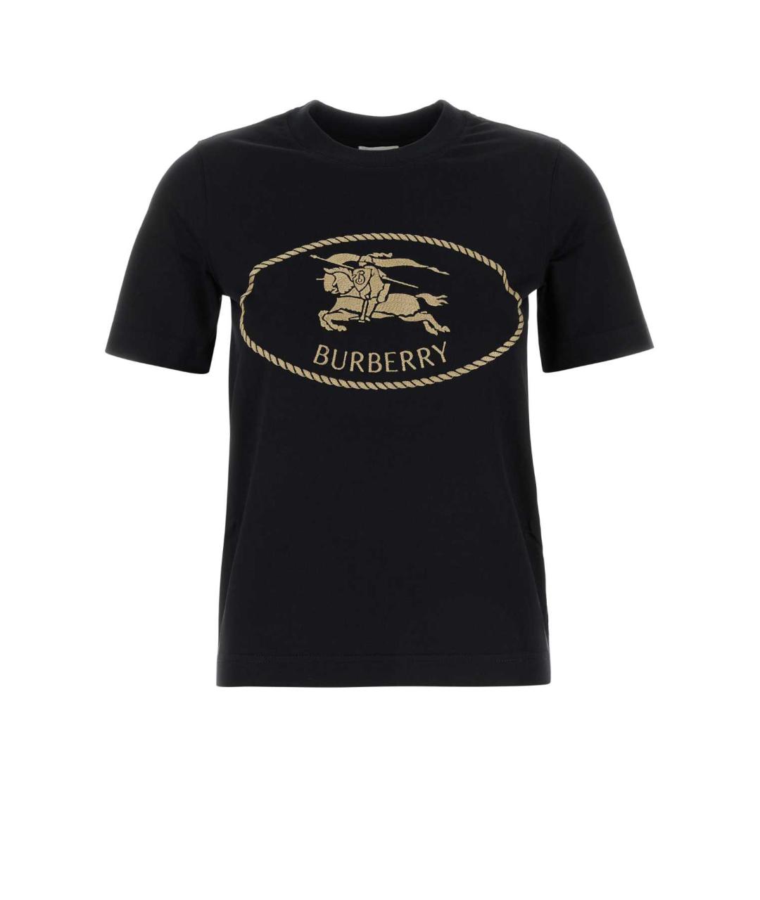 BURBERRY Черная хлопковая футболка, фото 1