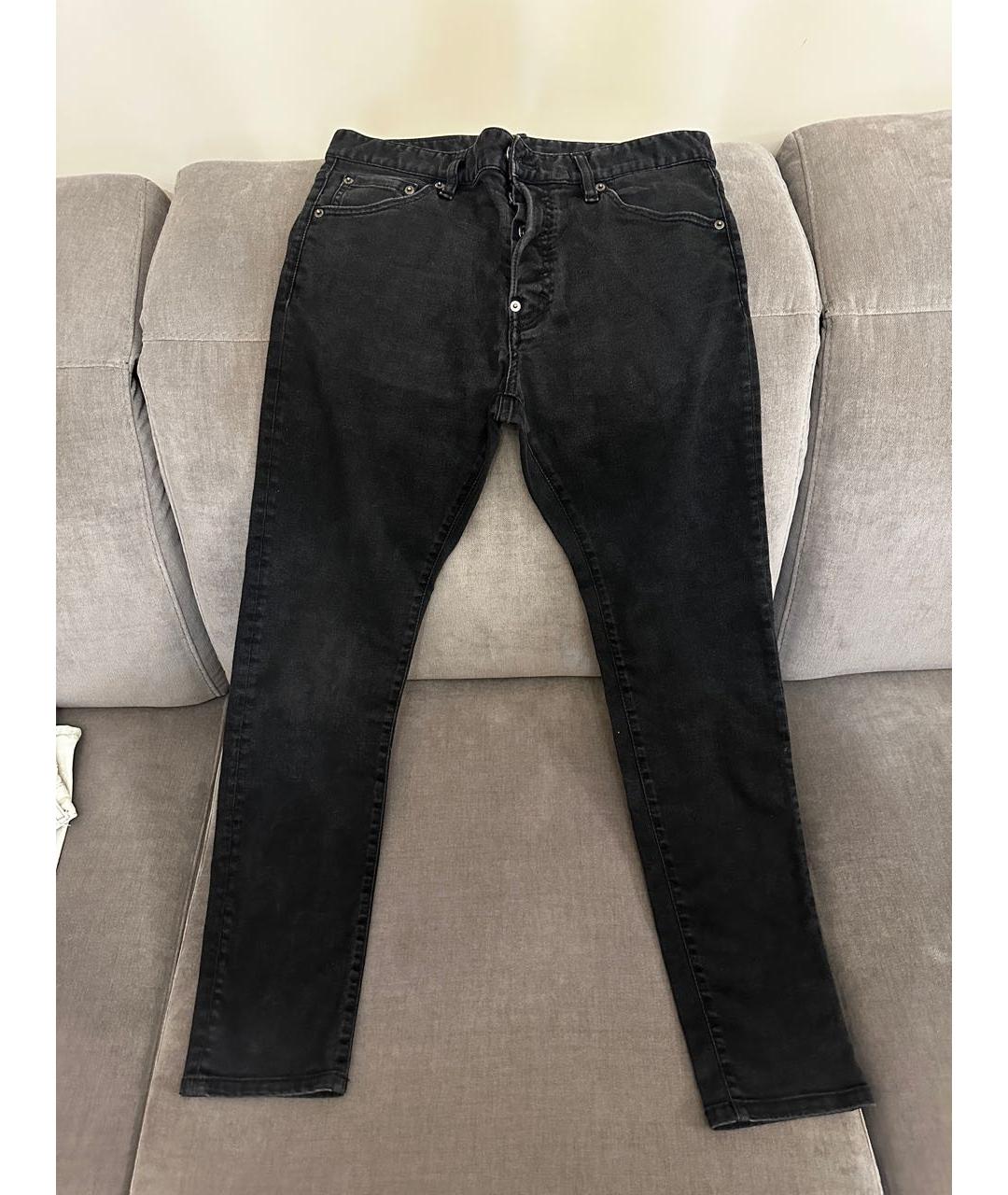 DSQUARED2 Черные хлопко-эластановые джинсы скинни, фото 2