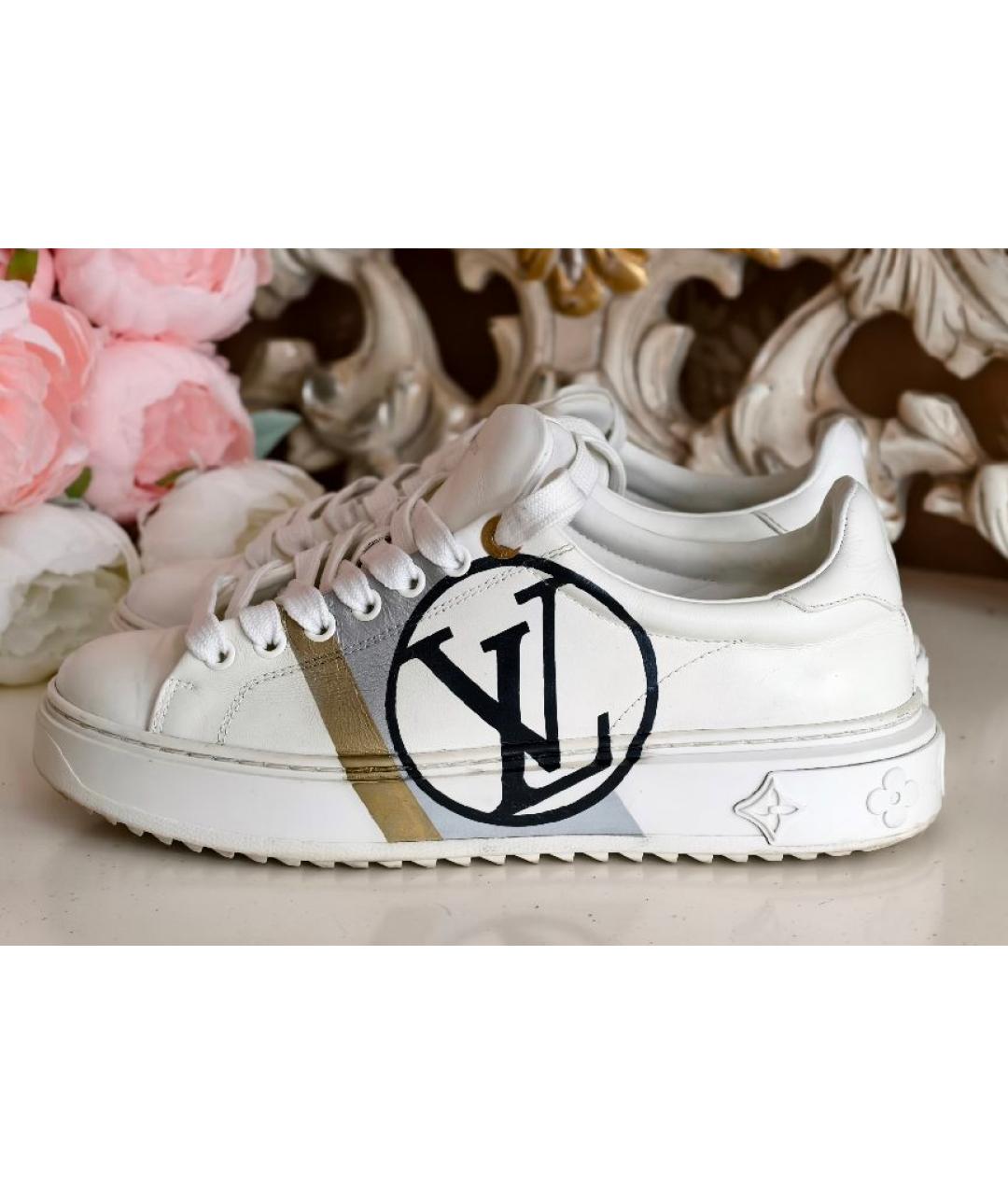 LOUIS VUITTON Белые кожаные кеды, фото 6