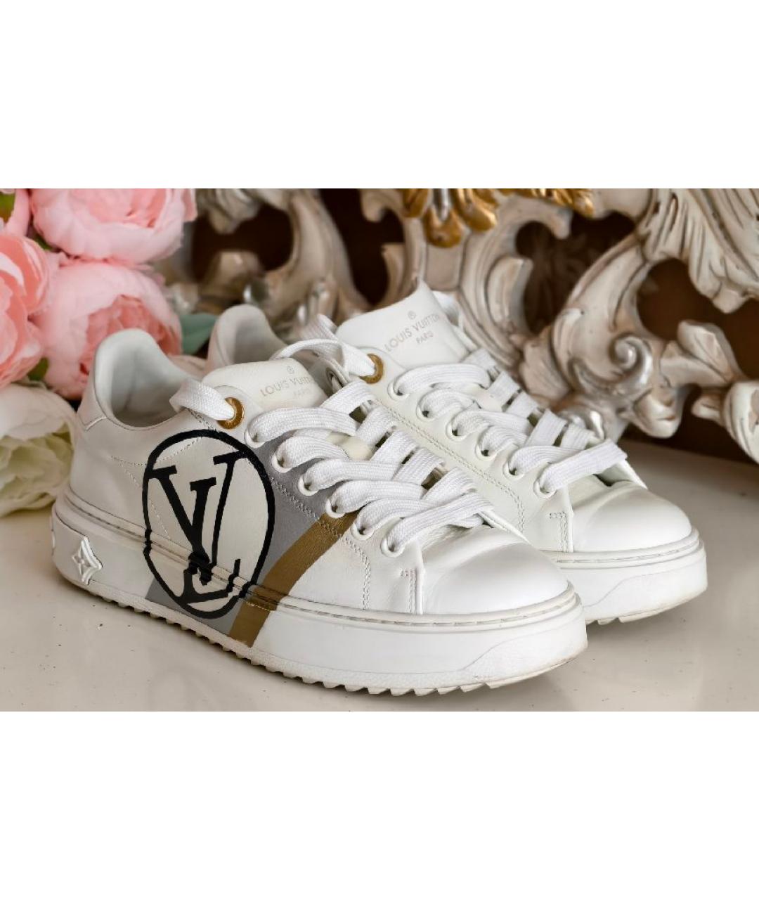 LOUIS VUITTON Белые кожаные кеды, фото 3
