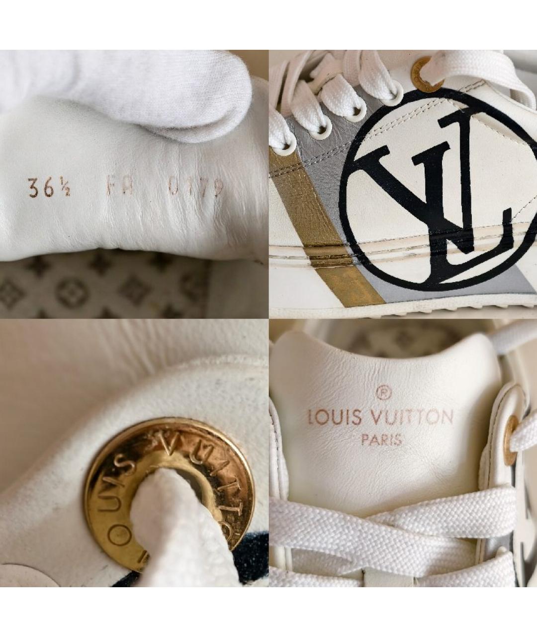 LOUIS VUITTON Белые кожаные кеды, фото 5