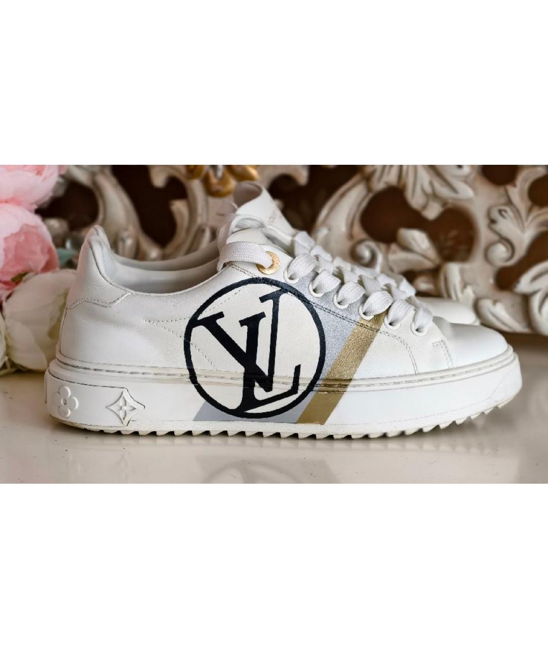 LOUIS VUITTON Белые кожаные кеды, фото 8