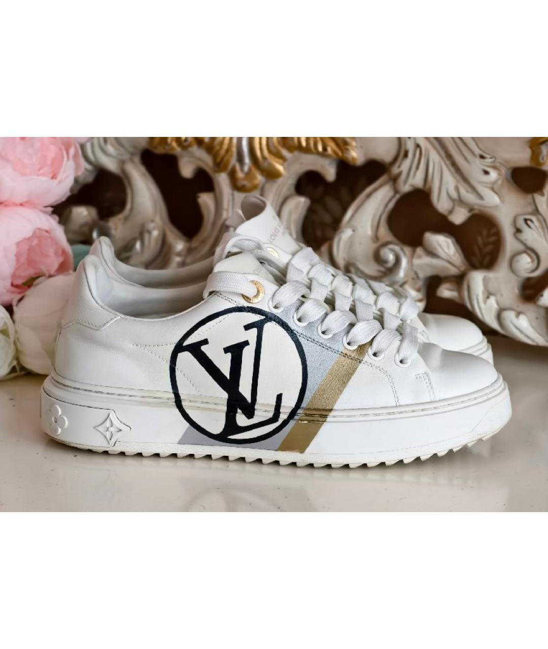 LOUIS VUITTON Белые кожаные кеды, фото 7