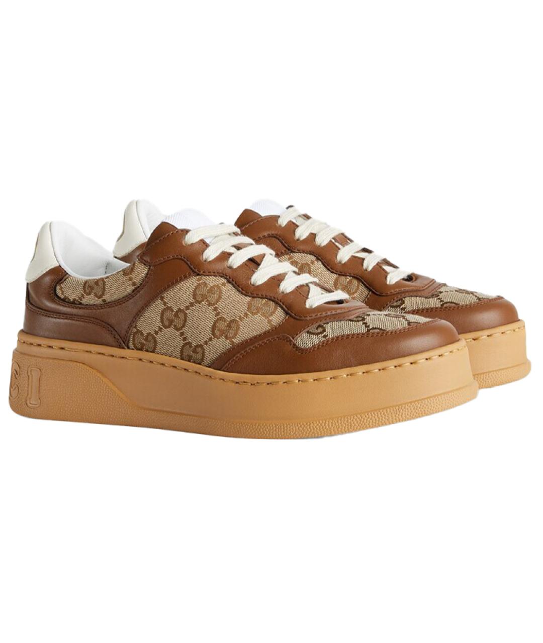 GUCCI Коричневые кеды, фото 3