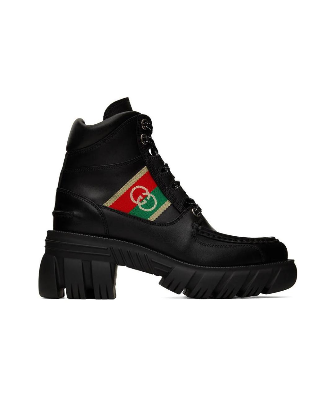 GUCCI Черные кожаные ботильоны, фото 1