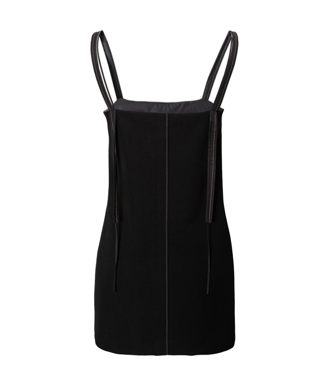 HELMUT LANG Черное шерстяное повседневное платье, фото 2