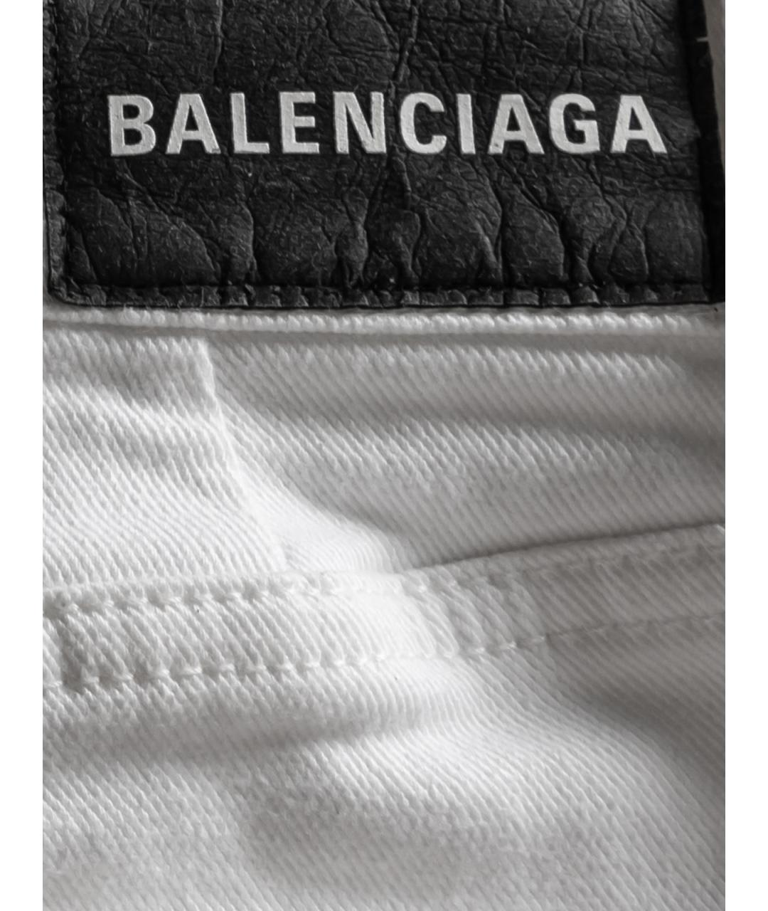 BALENCIAGA Белые хлопковые прямые джинсы, фото 3