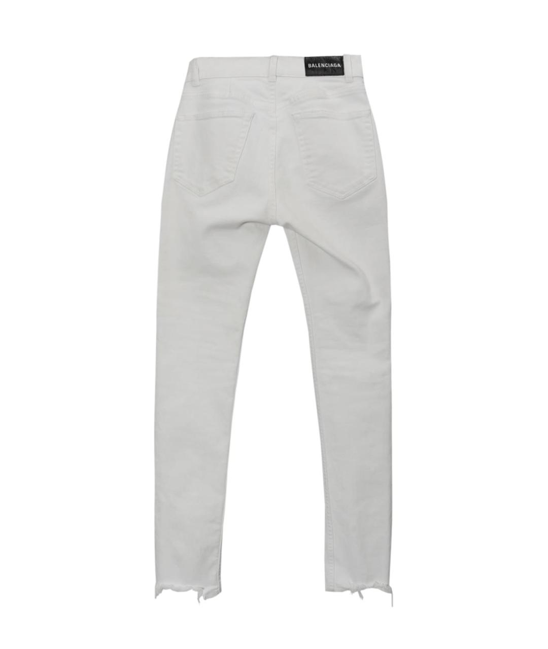BALENCIAGA Белые хлопковые прямые джинсы, фото 2