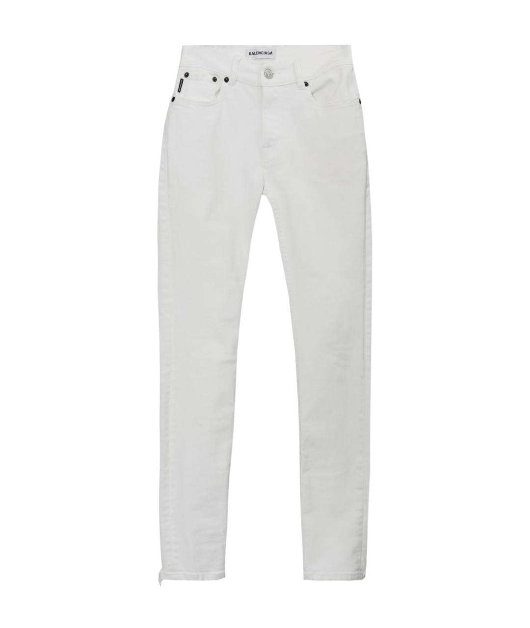 BALENCIAGA Белые хлопковые прямые джинсы, фото 1