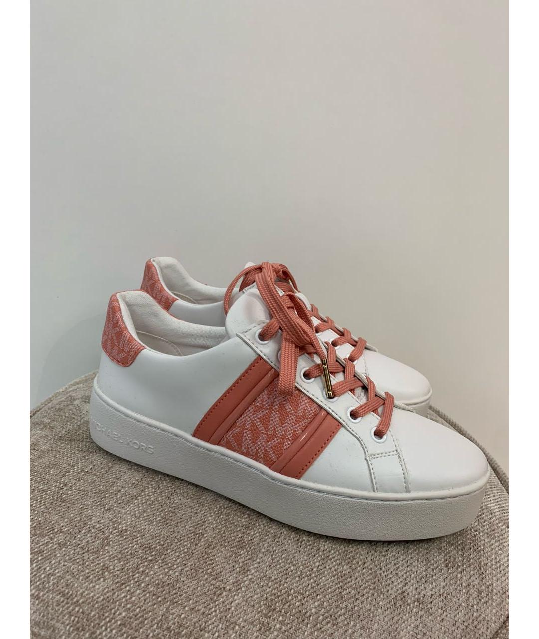 MICHAEL KORS Белые кожаные кеды, фото 4