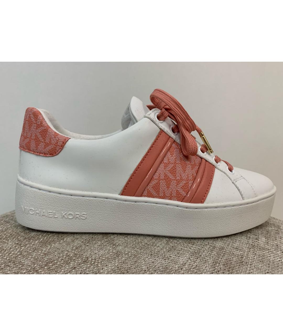 MICHAEL KORS Белые кожаные кеды, фото 5