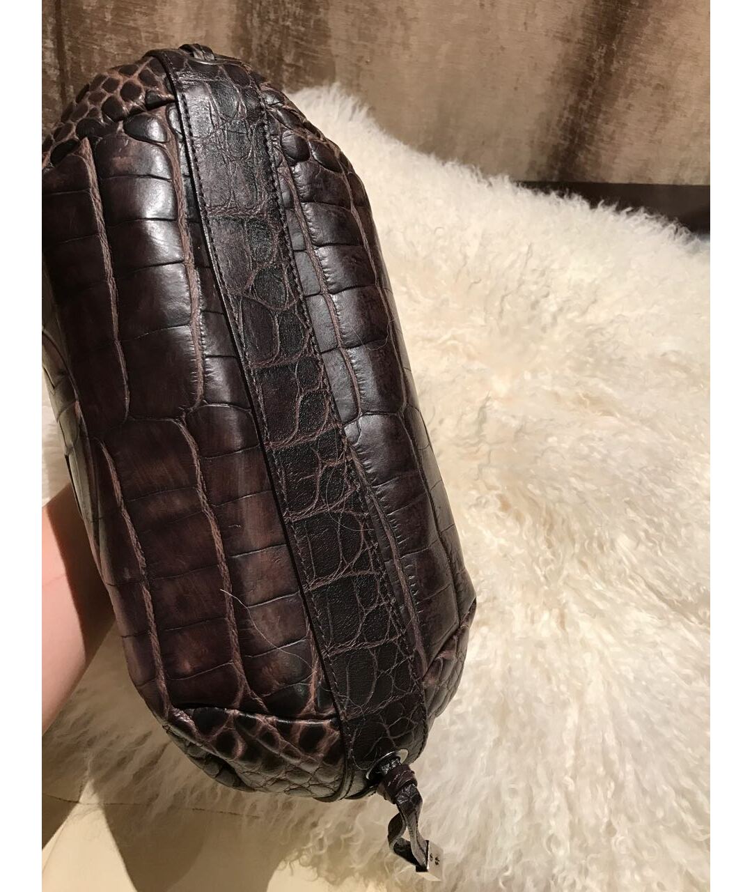 GIORGIO ARMANI Коричневая кожаная сумка тоут, фото 2