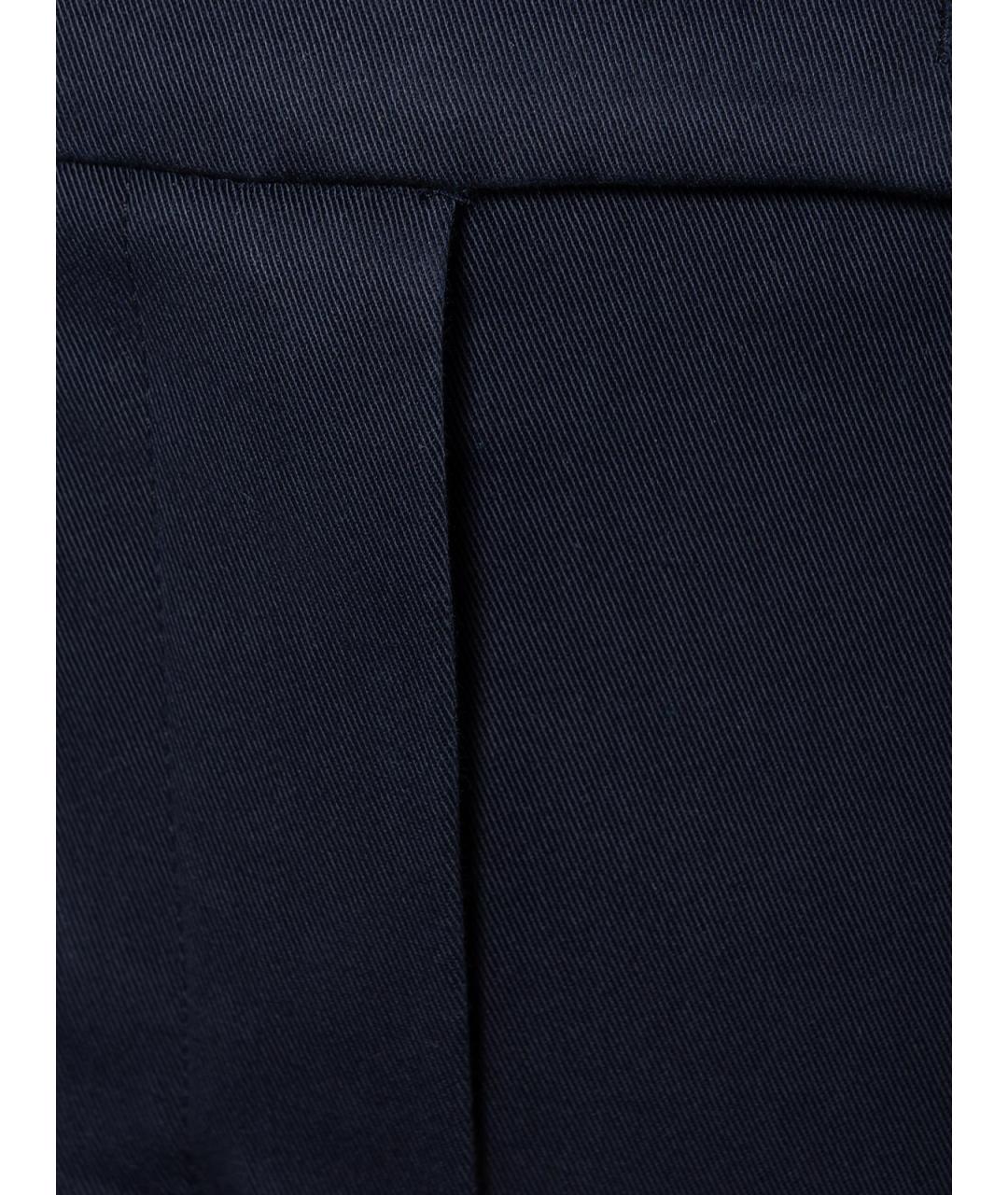 MAX MARA Синие хлопковые прямые брюки, фото 3