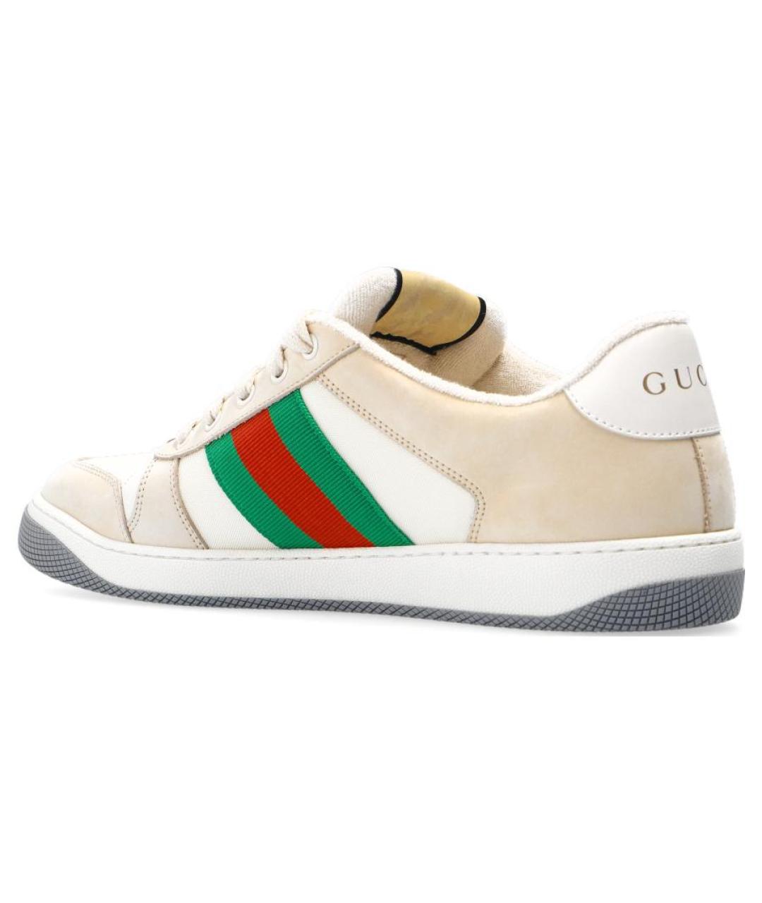 GUCCI Бежевые низкие кроссовки / кеды, фото 3