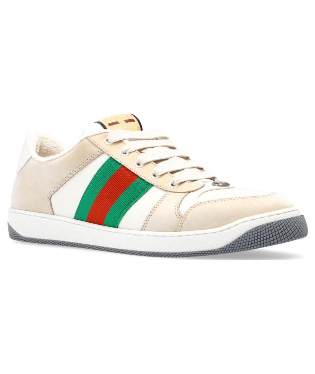 GUCCI Бежевые низкие кроссовки / кеды, фото 4