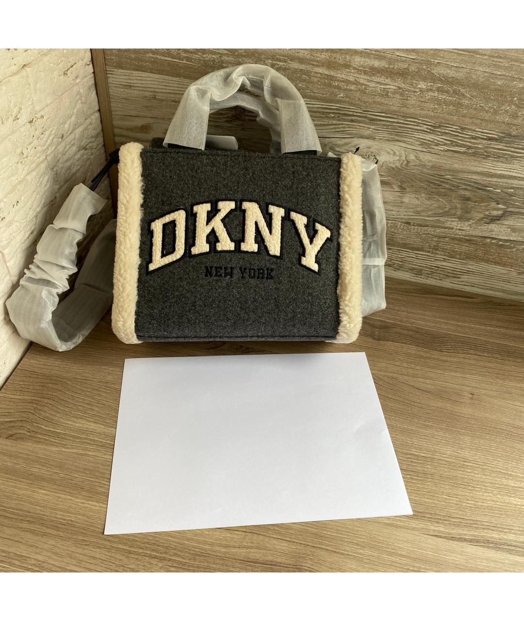 DKNY Серая сумка с короткими ручками, фото 9