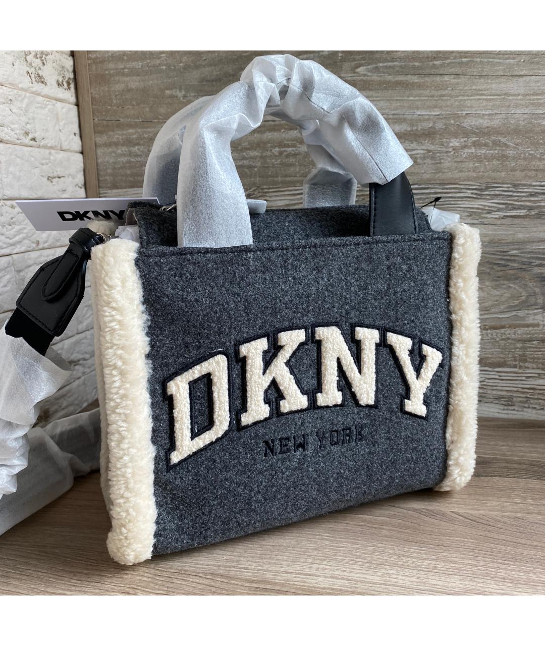 DKNY Серая сумка с короткими ручками, фото 10