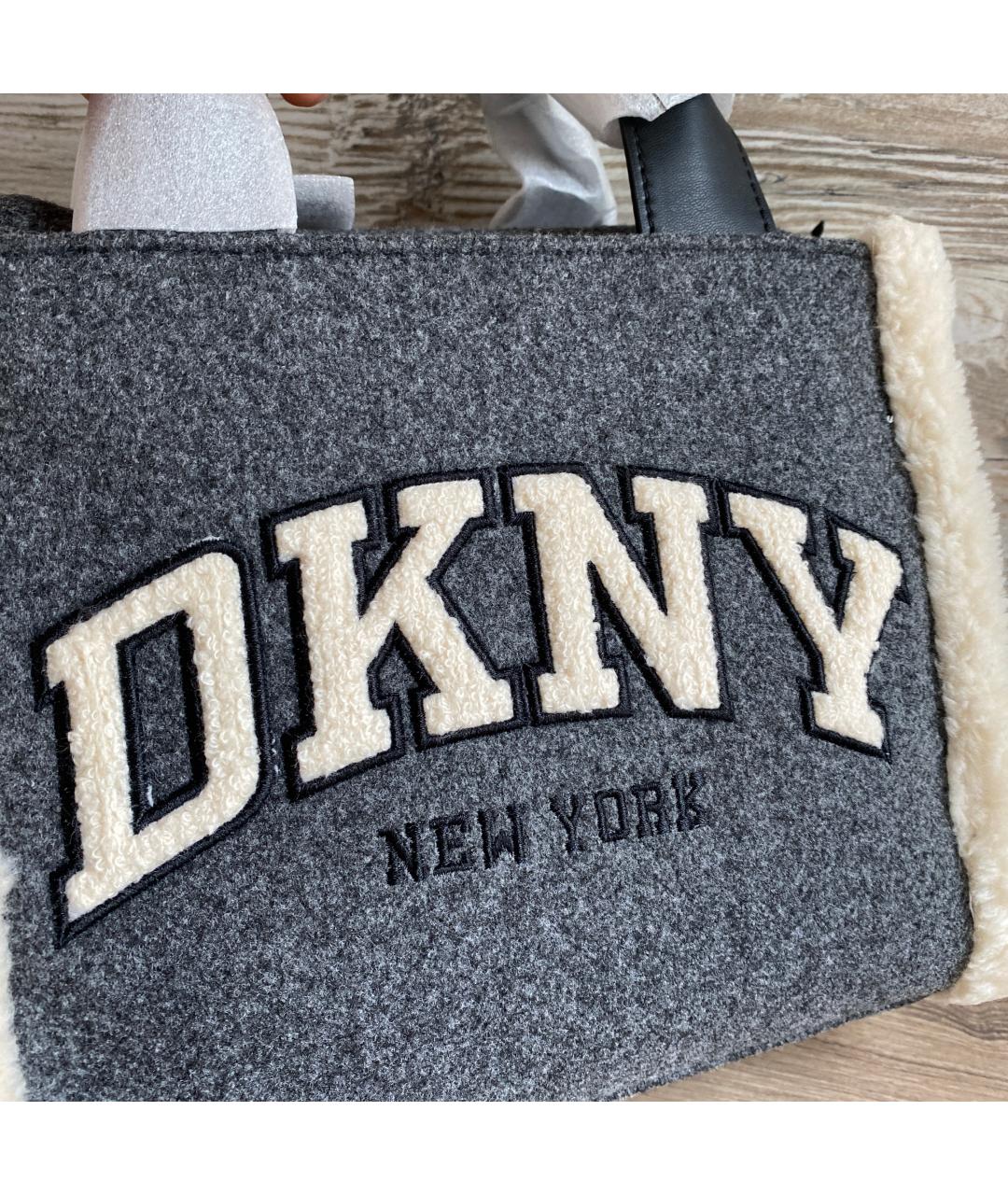DKNY Серая сумка с короткими ручками, фото 8