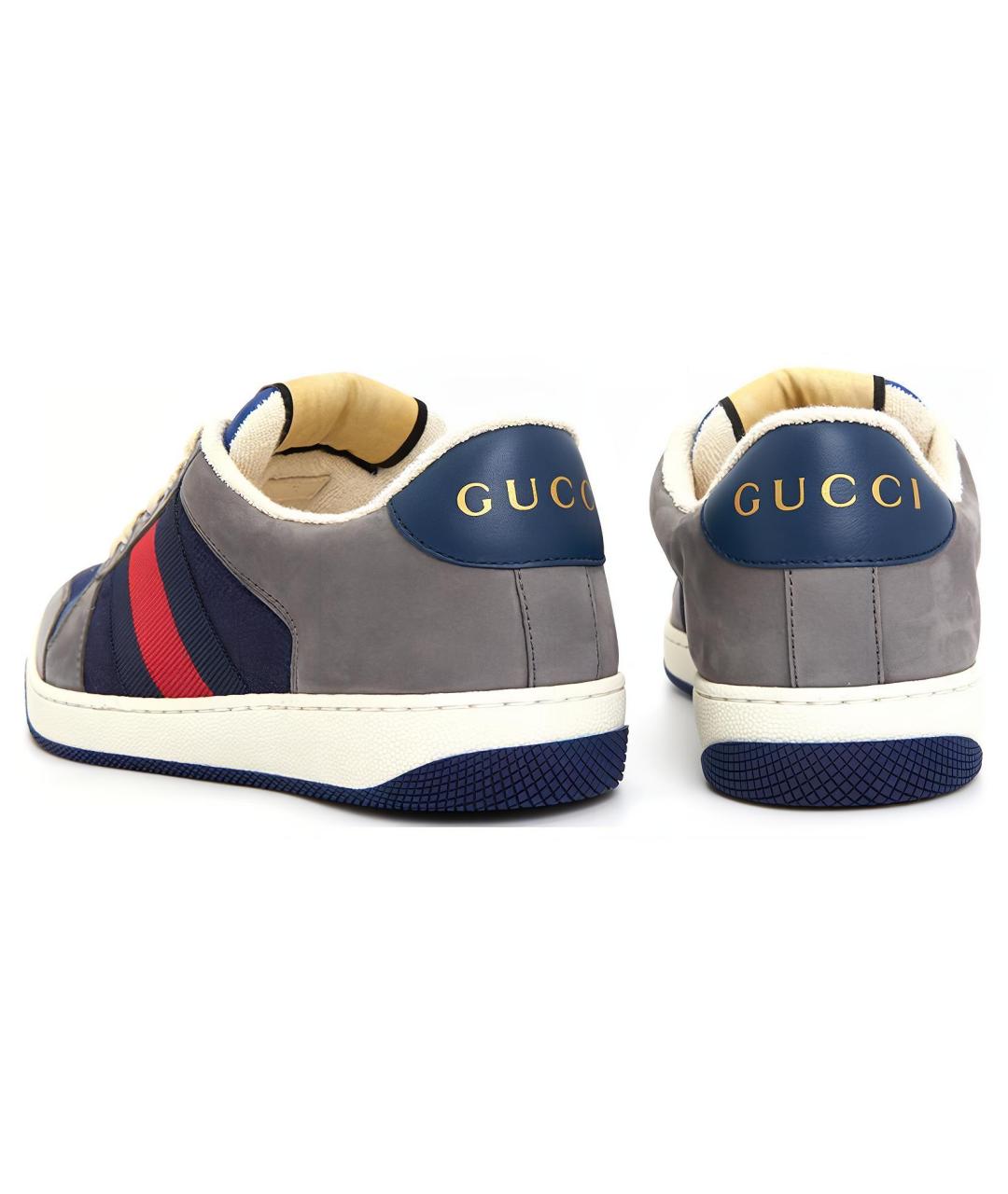 GUCCI Серые низкие кроссовки / кеды, фото 5