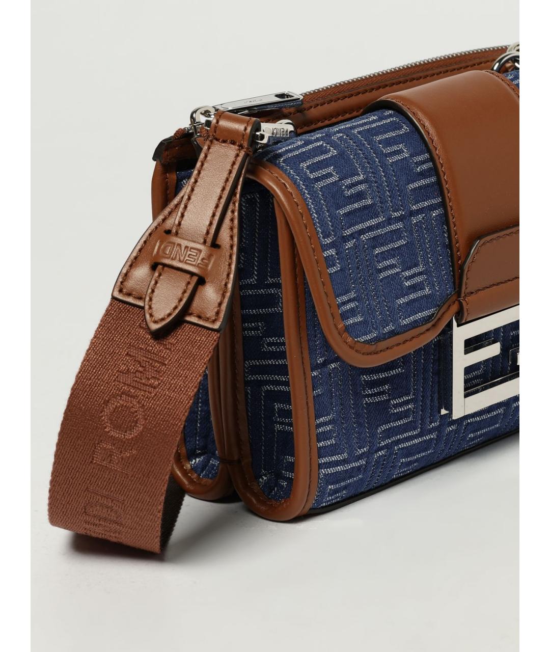 FENDI Синяя деним сумка на плечо, фото 4