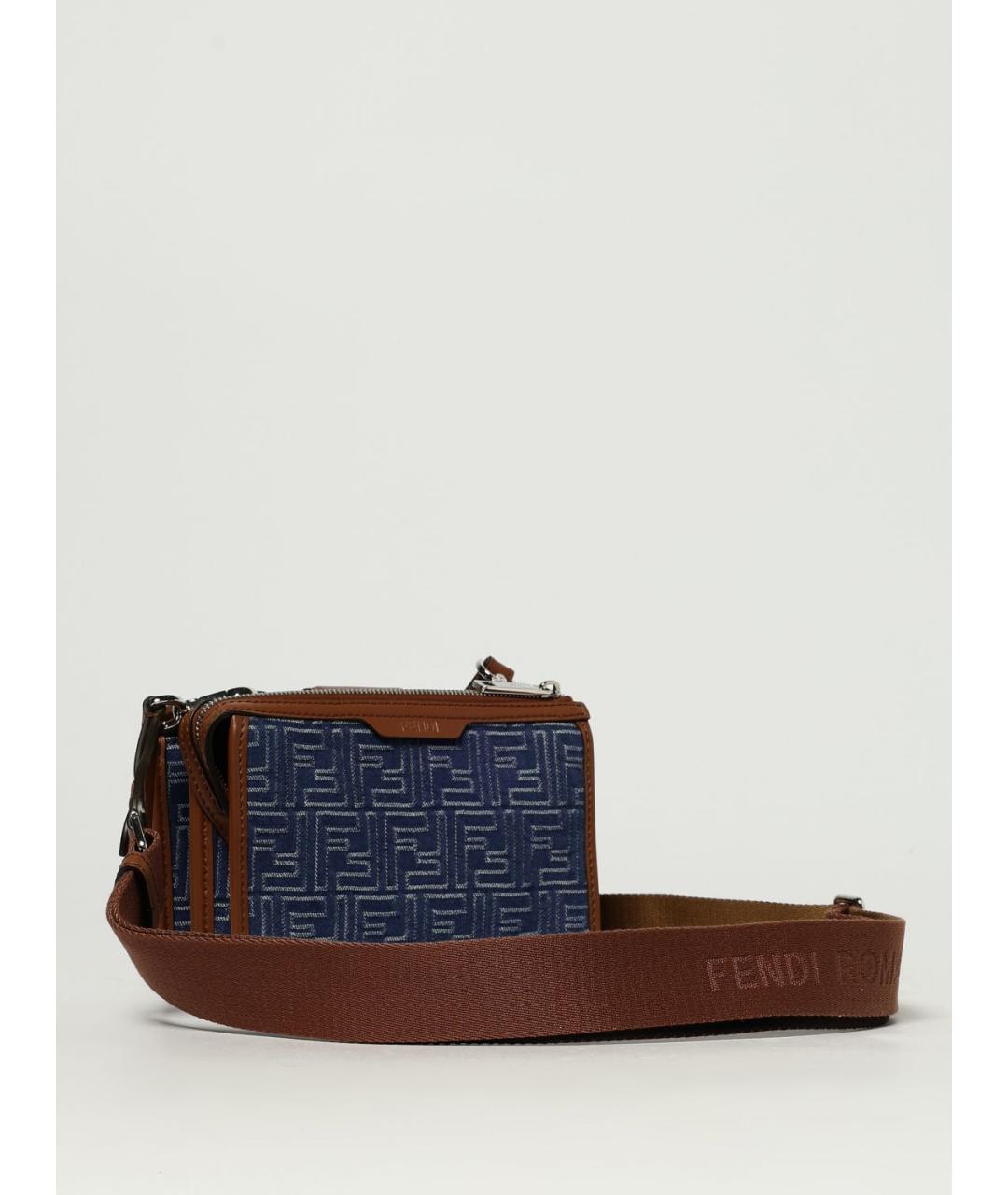 FENDI Синяя деним сумка на плечо, фото 3