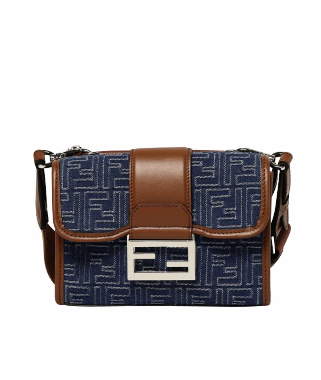 FENDI Синяя деним сумка на плечо, фото 1