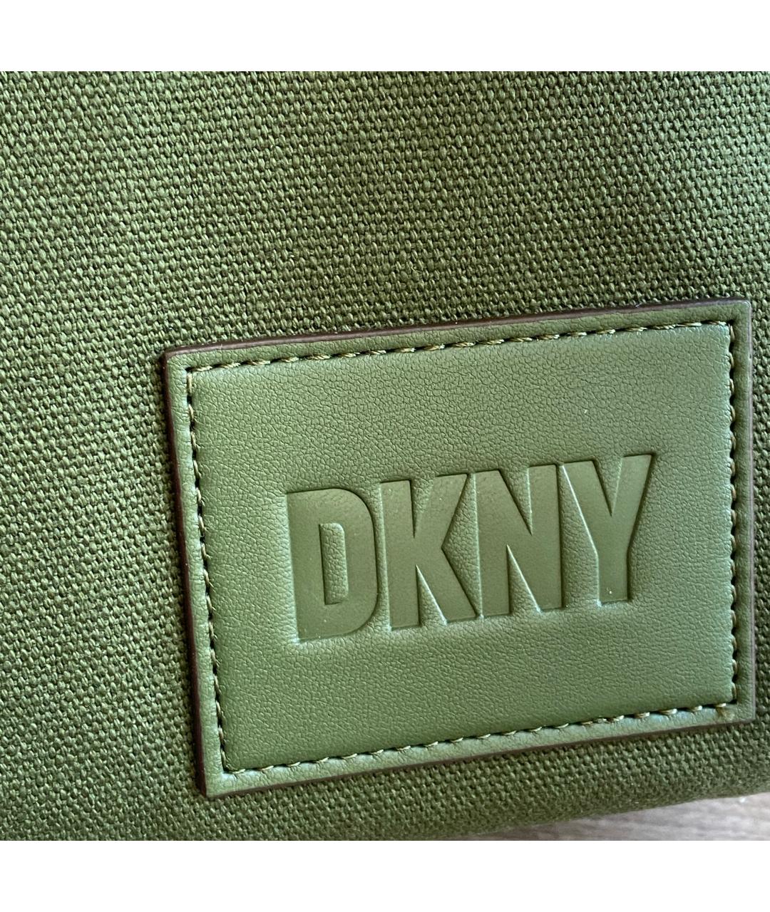 DKNY Зеленая хлопковая сумка с короткими ручками, фото 6
