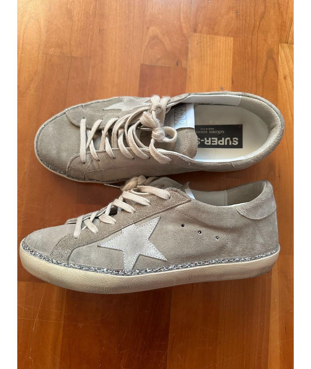 GOLDEN GOOSE DELUXE BRAND Бежевые замшевые кеды, фото 2