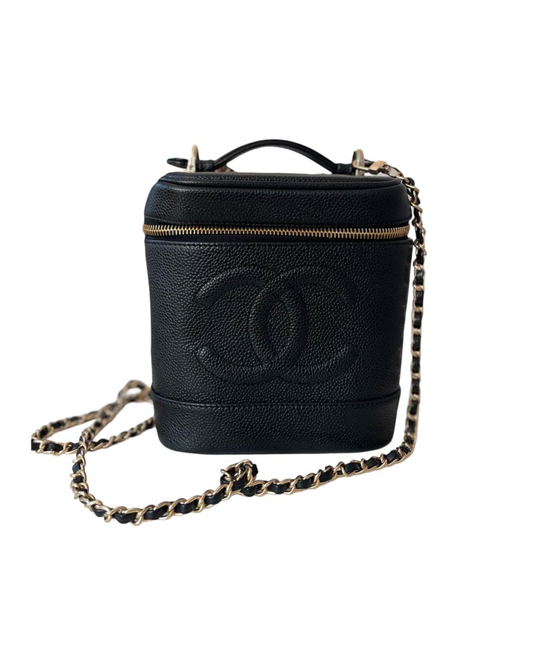 CHANEL Черная кожаная сумка с короткими ручками, фото 5