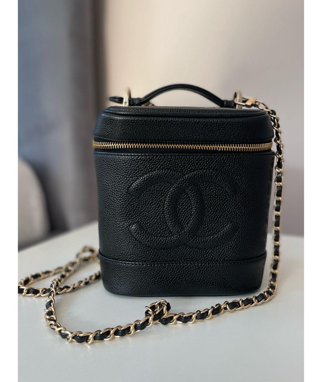 CHANEL Черная кожаная сумка с короткими ручками, фото 2