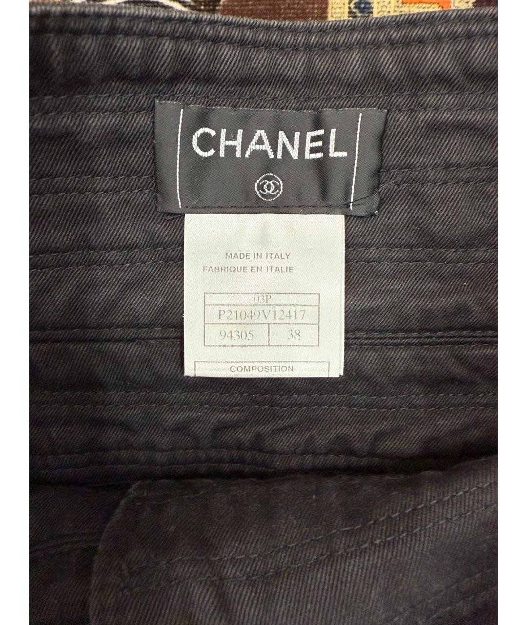 CHANEL Черные хлопковые джинсы клеш, фото 5