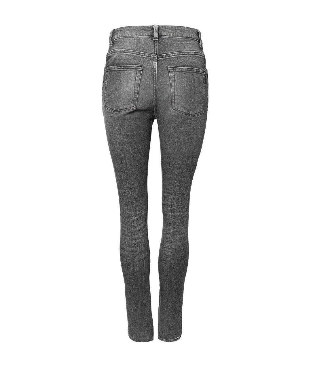 SAINT LAURENT Серые хлопковые прямые джинсы, фото 2