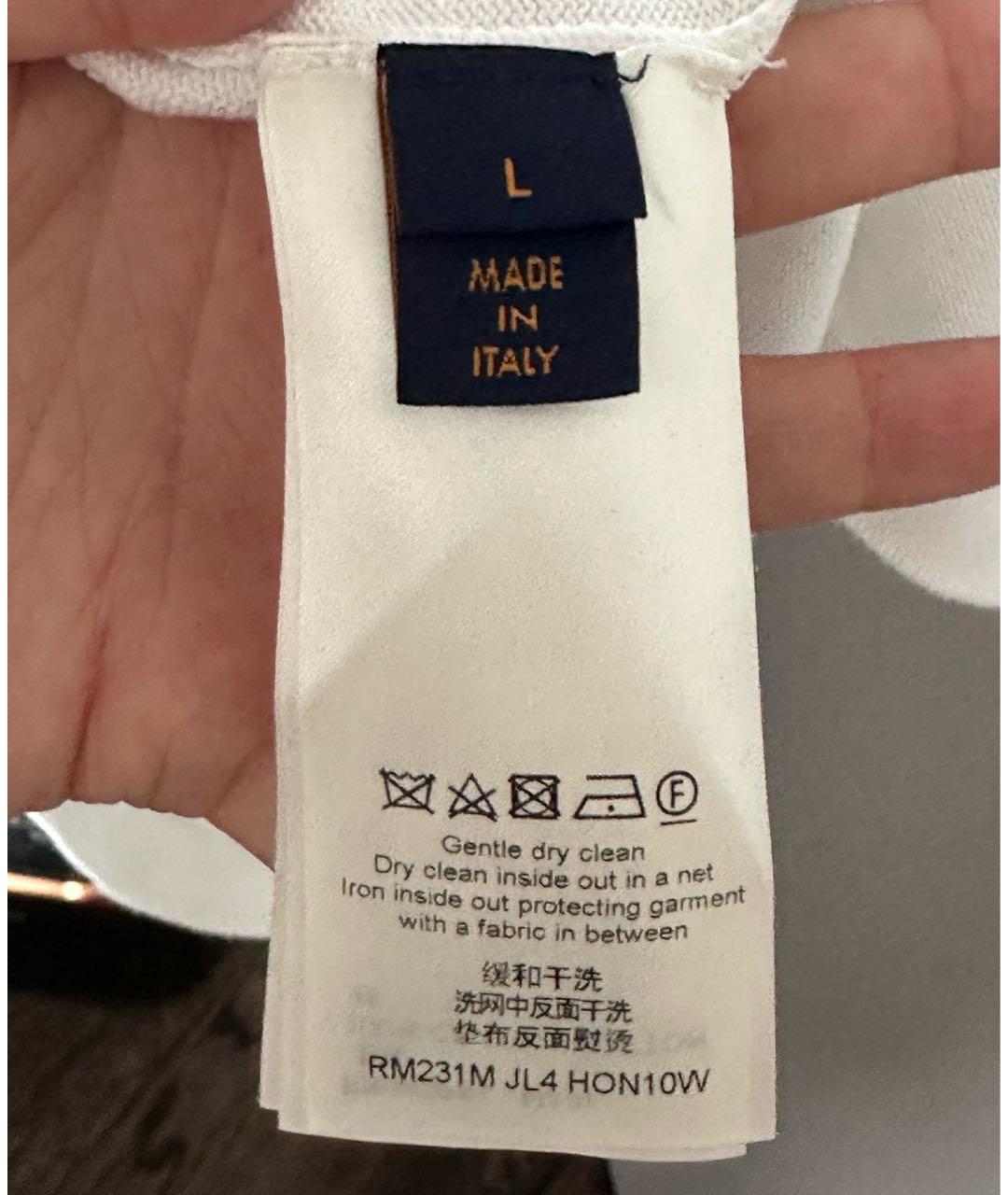 LOUIS VUITTON Белая хлопковая футболка, фото 4