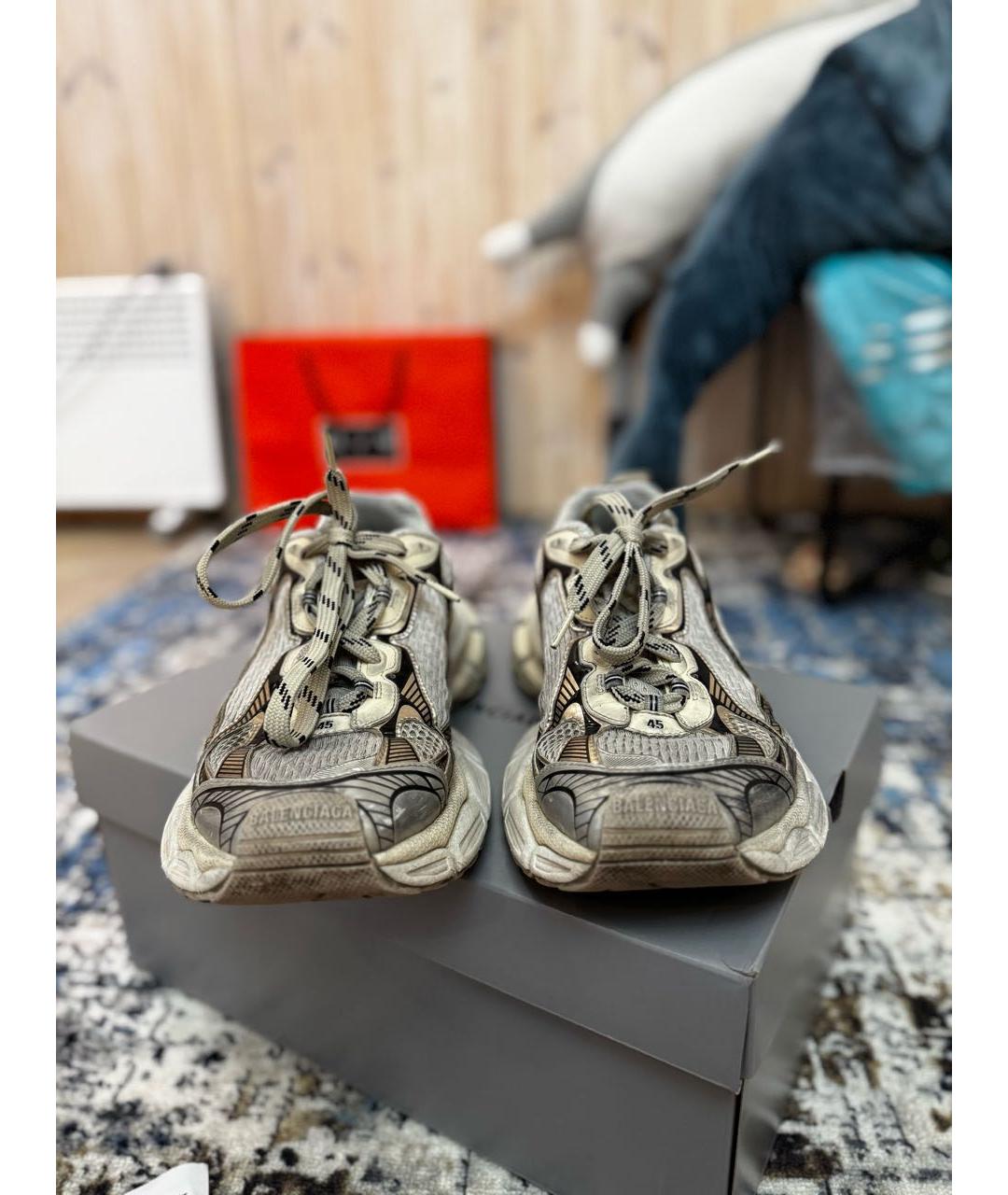 BALENCIAGA Серые текстильные низкие кроссовки / кеды, фото 3