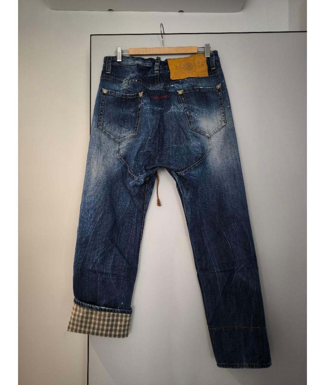 DSQUARED2 Синие хлопковые прямые джинсы, фото 2