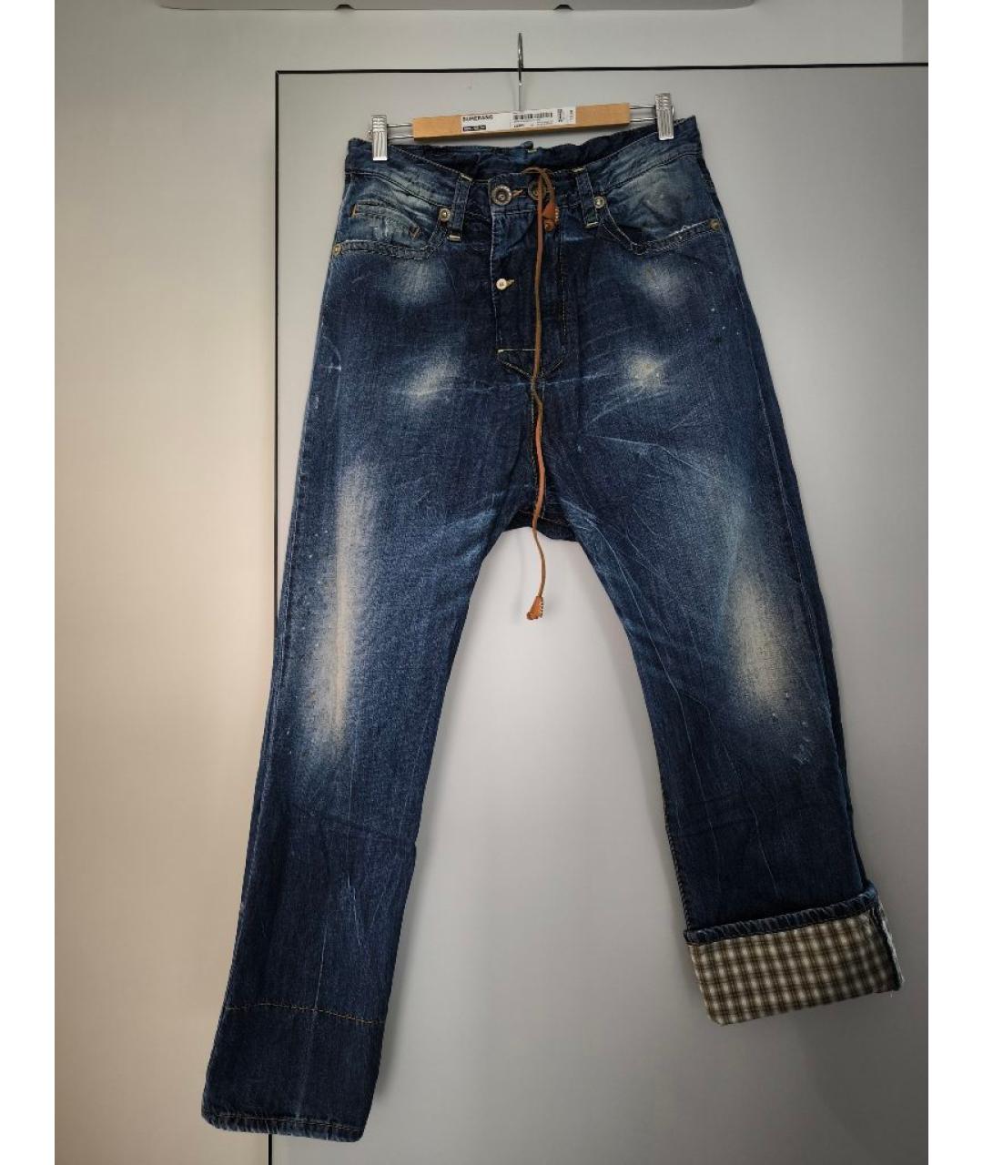 DSQUARED2 Синие хлопковые прямые джинсы, фото 7