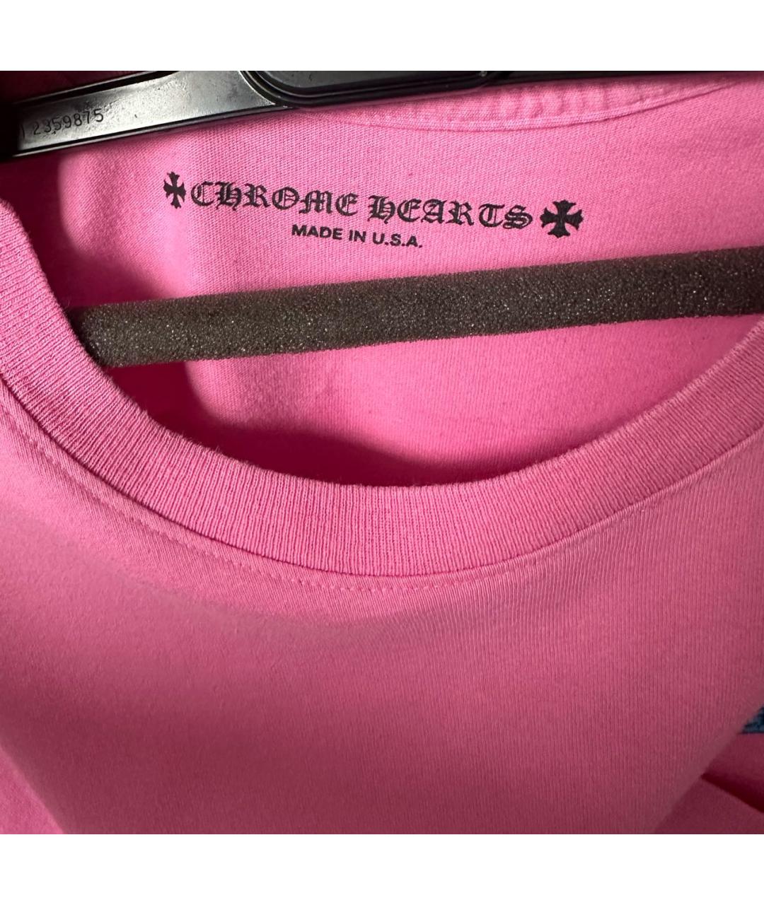 CHROME HEARTS Розовая хлопковая футболка, фото 3