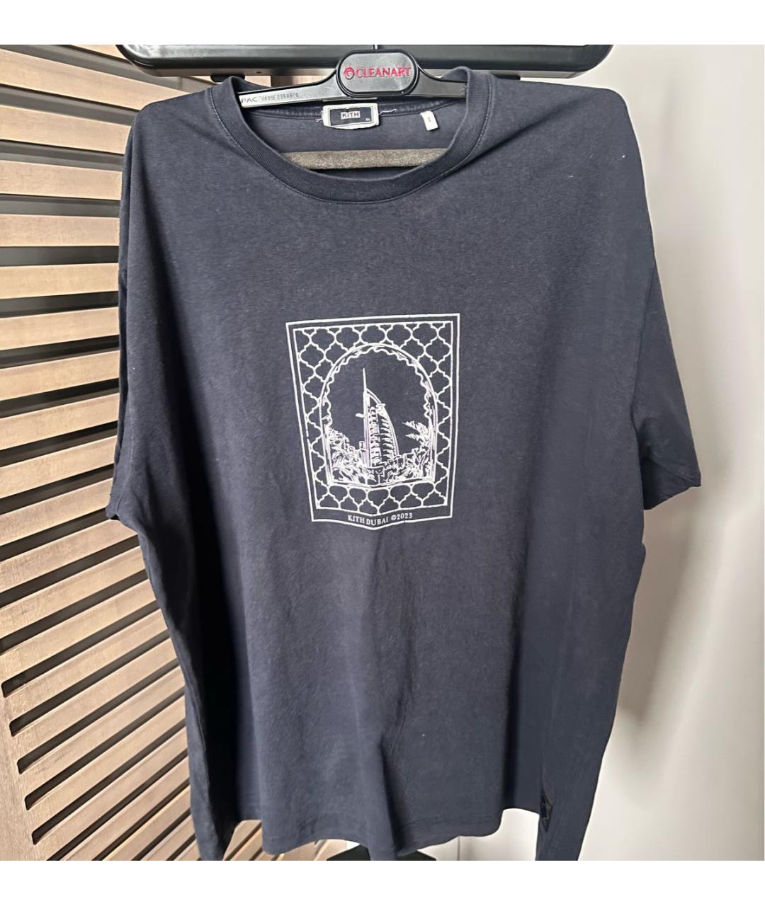 KITH Антрацитовая хлопковая футболка, фото 5