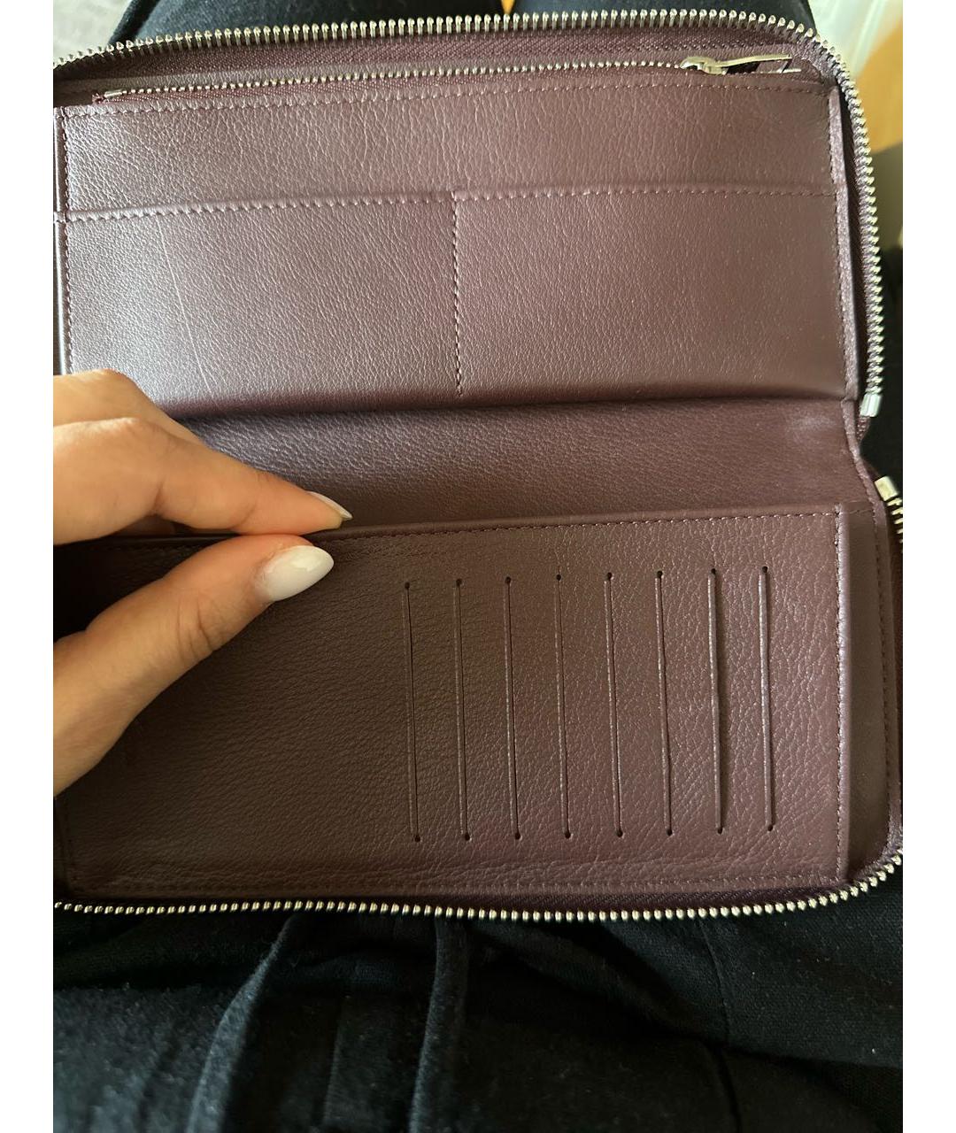 LOUIS VUITTON Бордовый кожаный кошелек, фото 6