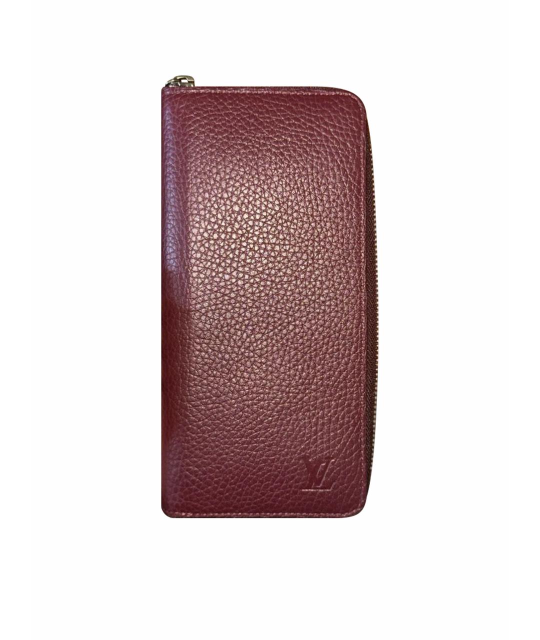 LOUIS VUITTON Бордовый кожаный кошелек, фото 1