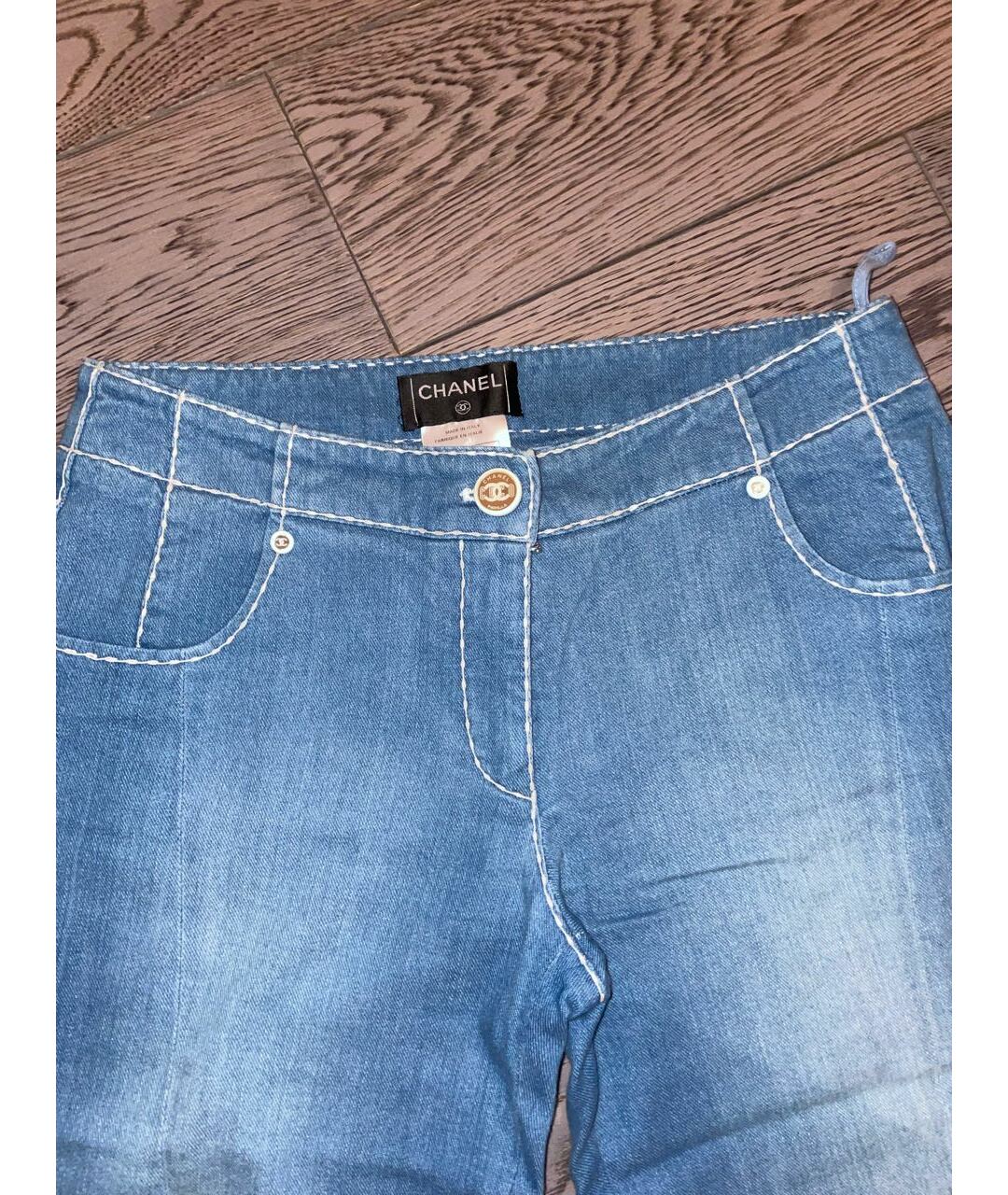 CHANEL Голубые джинсы клеш, фото 2